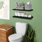 Sorbus Wood Floating Shelves for Wall - 24” Solid Wood Wall Shelves for Bathroom Decor, Books, Bedroom & Living Room - Set of 2 Black Wall Mounted Kitchen Shelves - Durable 100% Premium Solid Pine